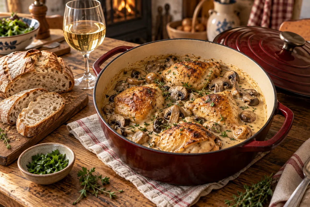 Coq au riesling : la recette alsacienne en cocotte